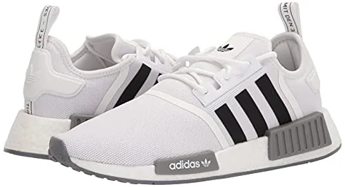adidas Originals Men's NMD_R1 Primeknit Sneaker, White/Black/Grey, 7