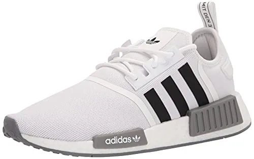 adidas Originals Men's NMD_R1 Primeknit Sneaker, White/Black/Grey, 7
