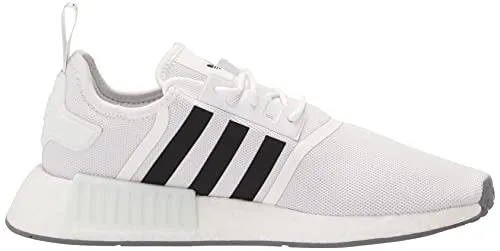 adidas Originals Men's NMD_R1 Primeknit Sneaker, White/Black/Grey, 7