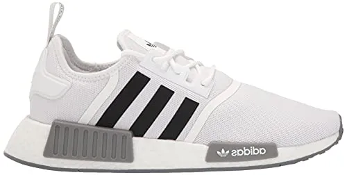 adidas Originals Men's NMD_R1 Primeknit Sneaker, White/Black/Grey, 7