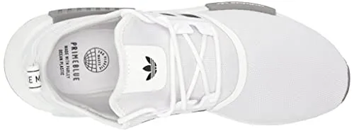 adidas Originals Men's NMD_R1 Primeknit Sneaker, White/Black/Grey, 7