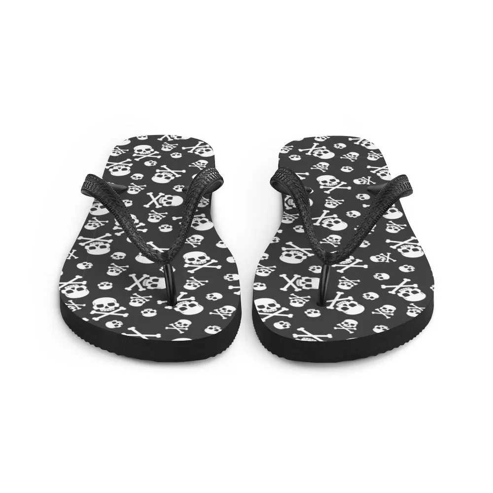 Black and White Skulls - Flip-Flops