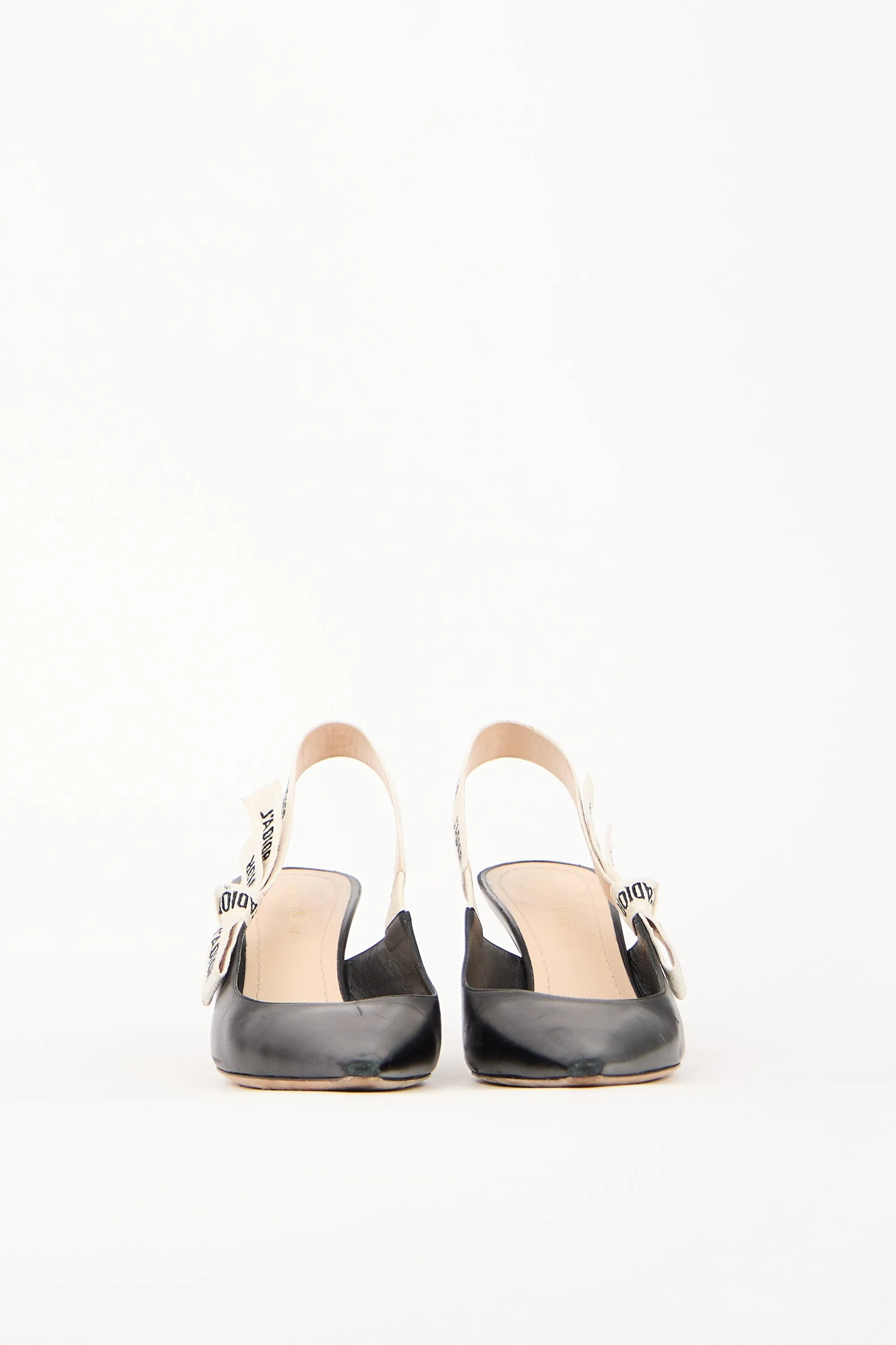 Black Leather J'Adior Slingback Heel