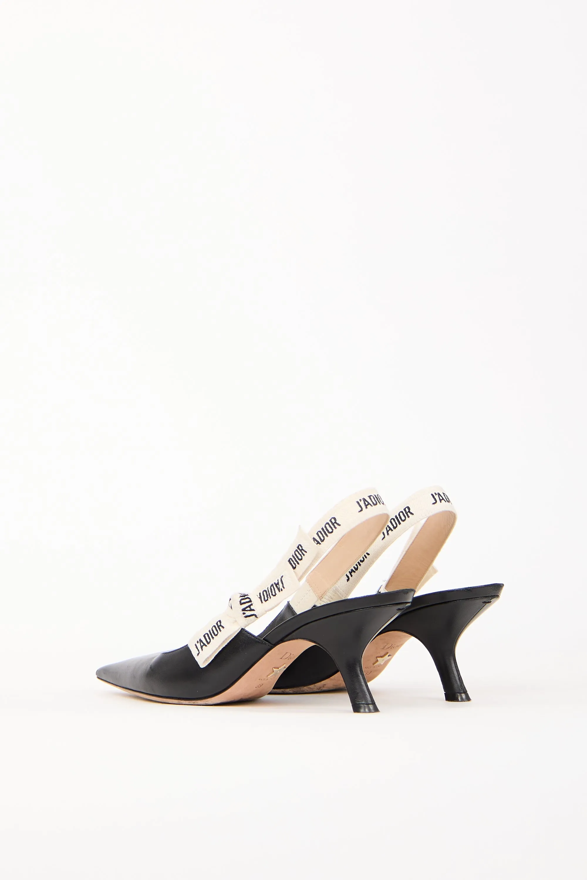 Black Leather J'Adior Slingback Heel