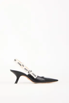 Black Leather J'Adior Slingback Heel