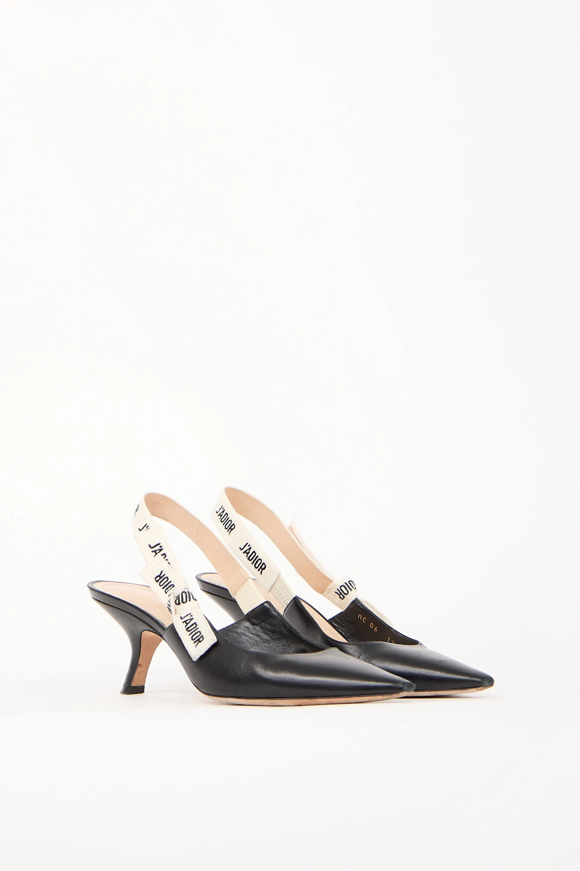 Black Leather J'Adior Slingback Heel