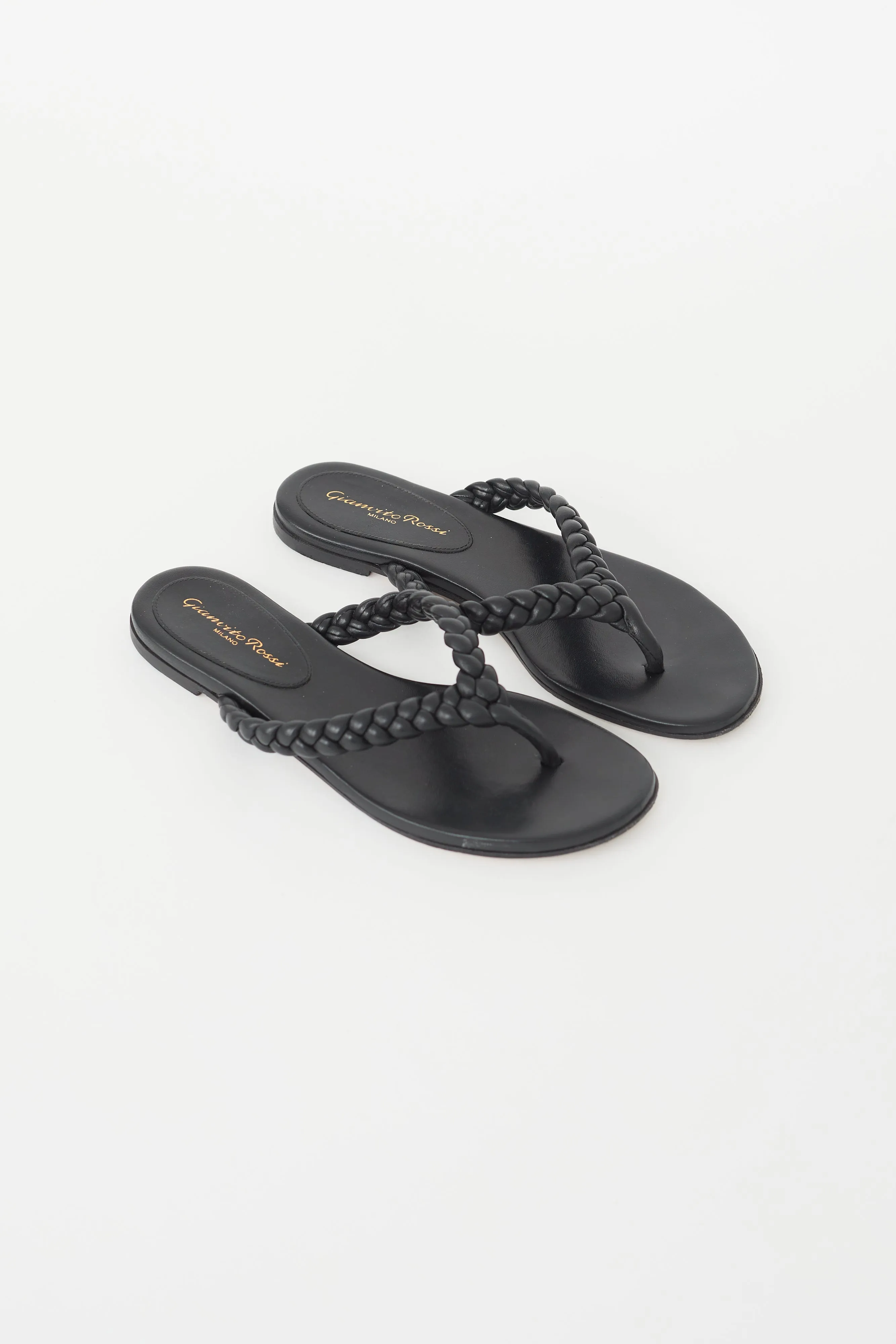 Black Tropea Braided Thong Sandal