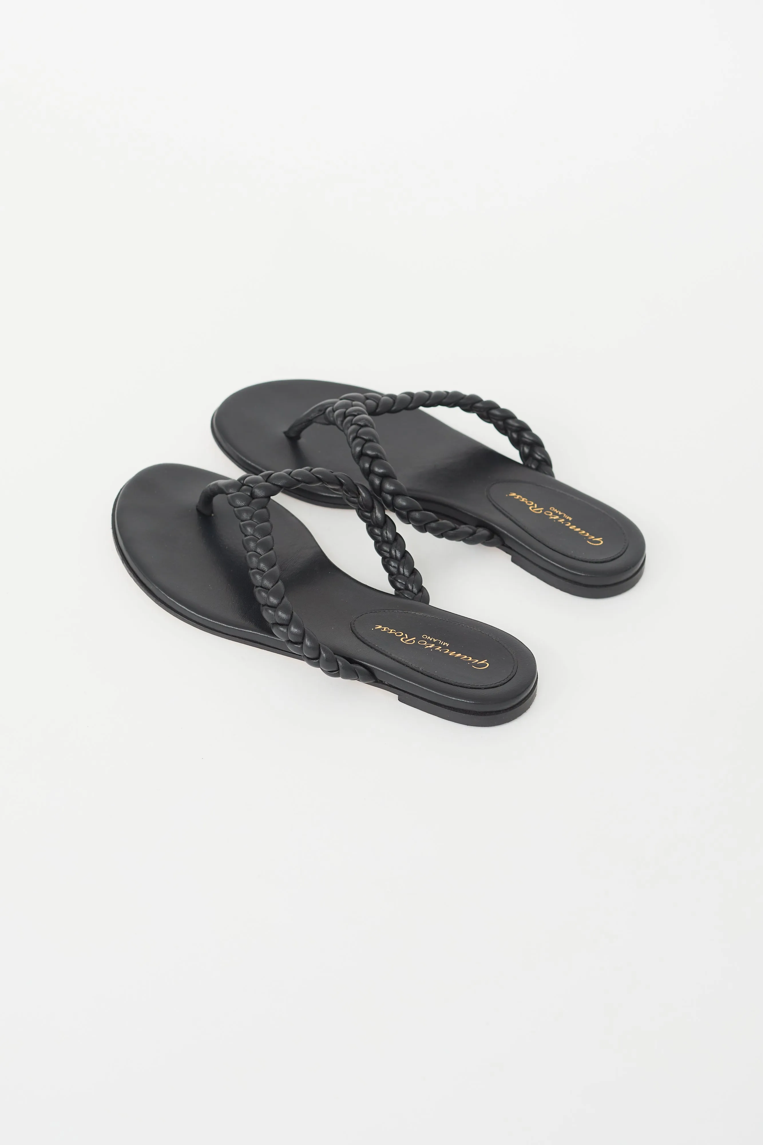 Black Tropea Braided Thong Sandal