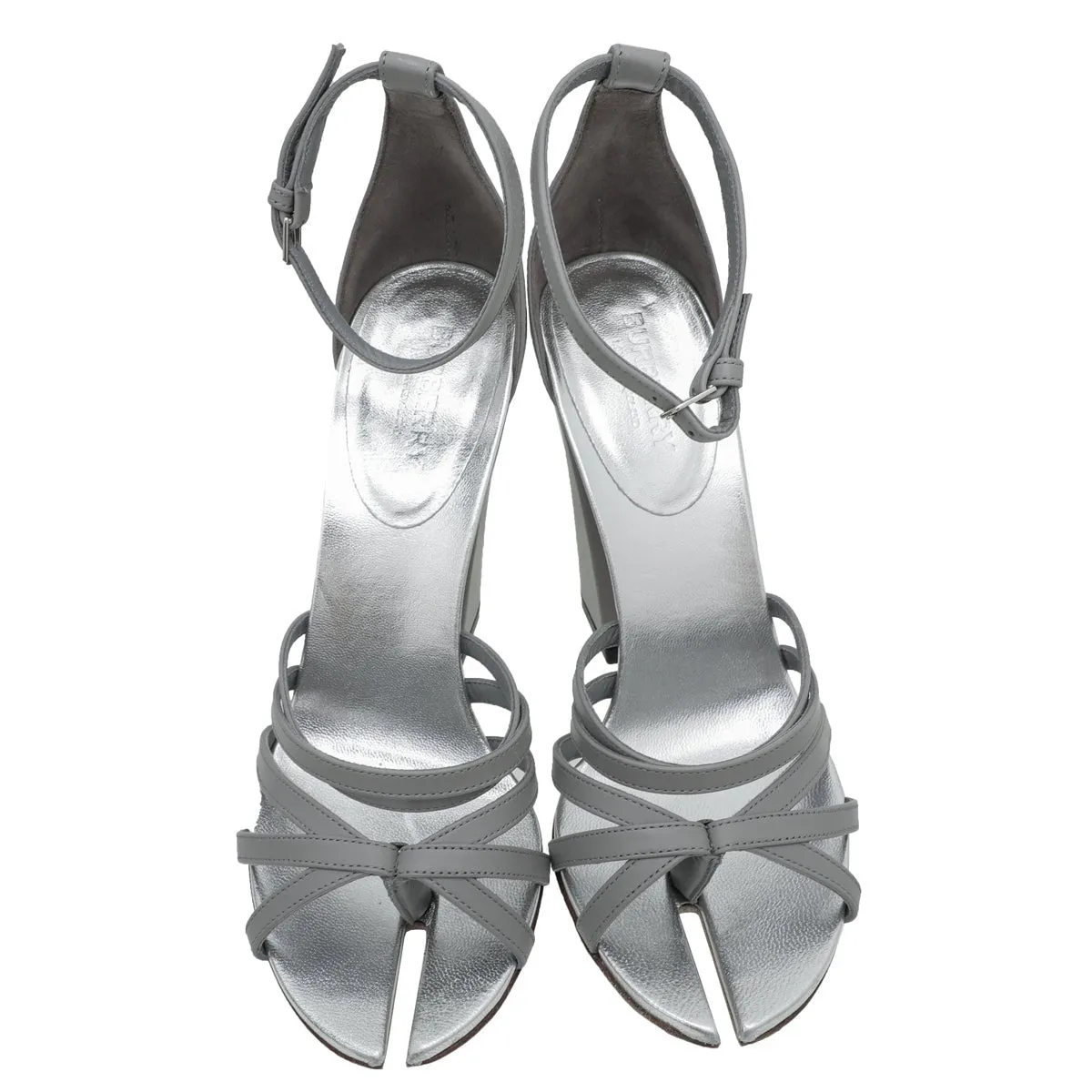 Burberry Bicolor Hove Thong Split-Toe Sandals 38