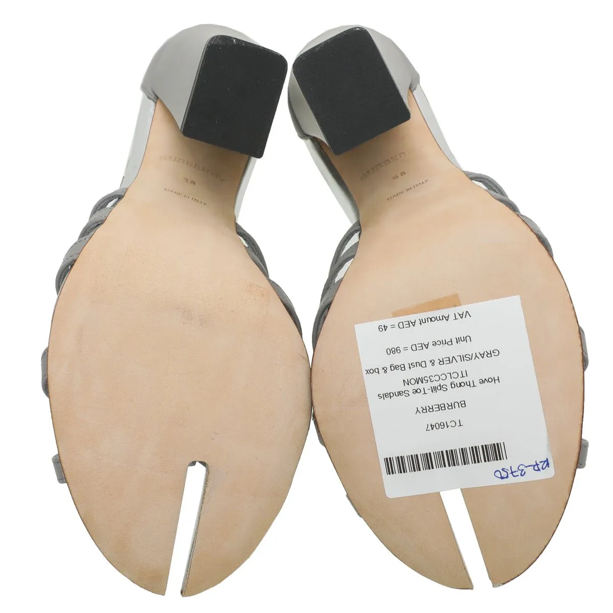 Burberry Bicolor Hove Thong Split-Toe Sandals 38