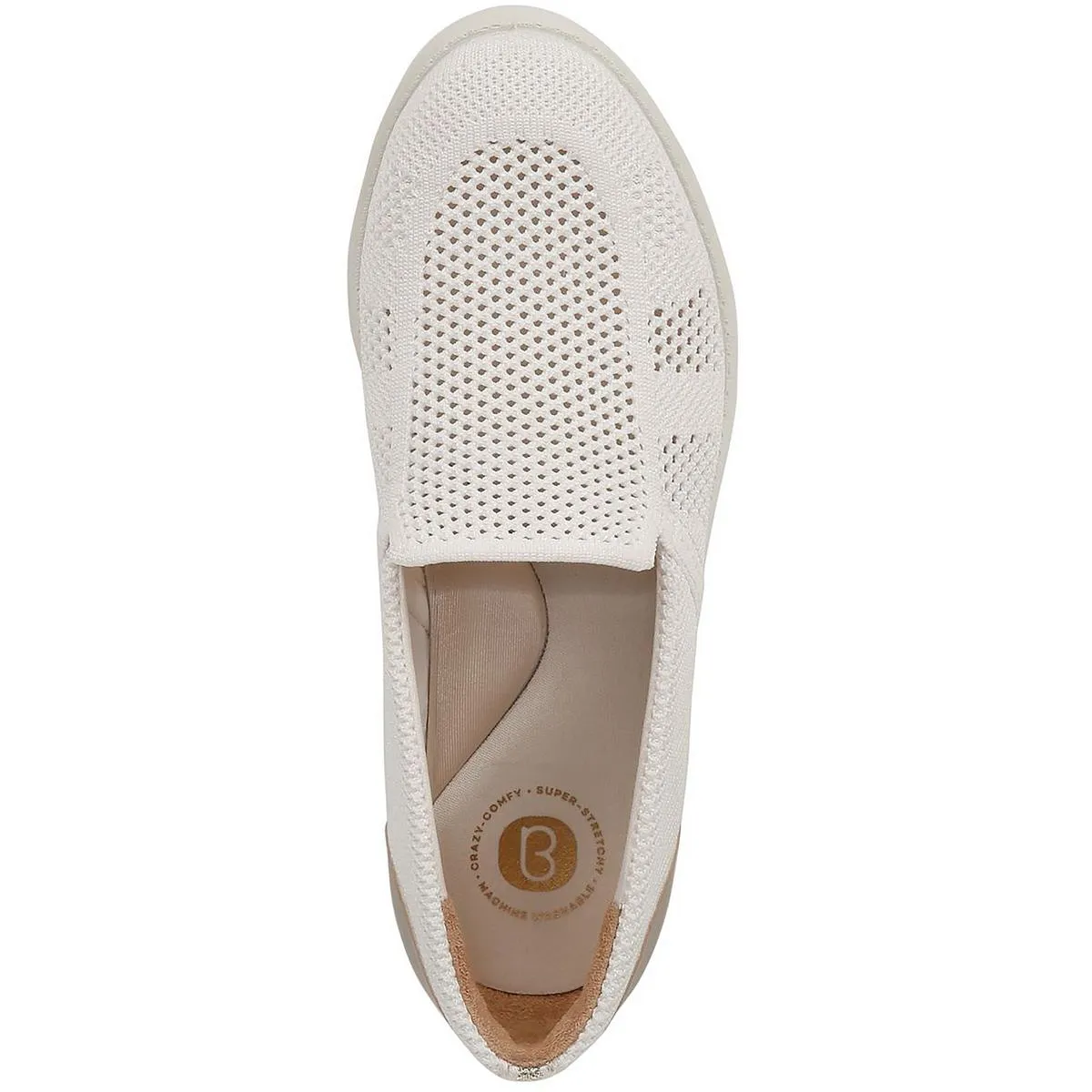 Bzees Womens Athena Metallic Knit Slip-On Sneakers