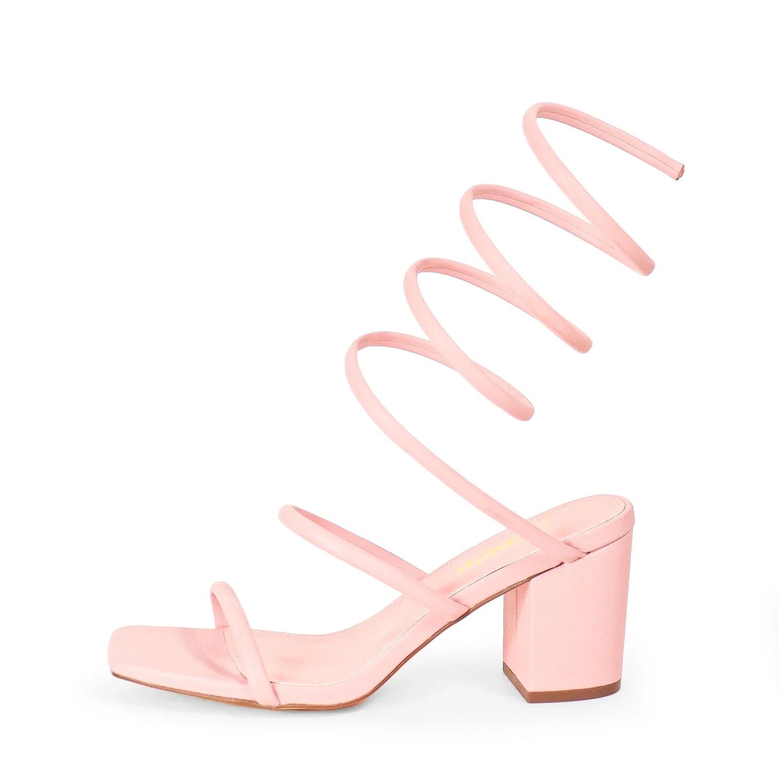 CAMBOLA-1 SQUARE TOE RING SPIRAL ANKLE WARPS - BLUSH