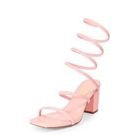 CAMBOLA-1 SQUARE TOE RING SPIRAL ANKLE WARPS - BLUSH