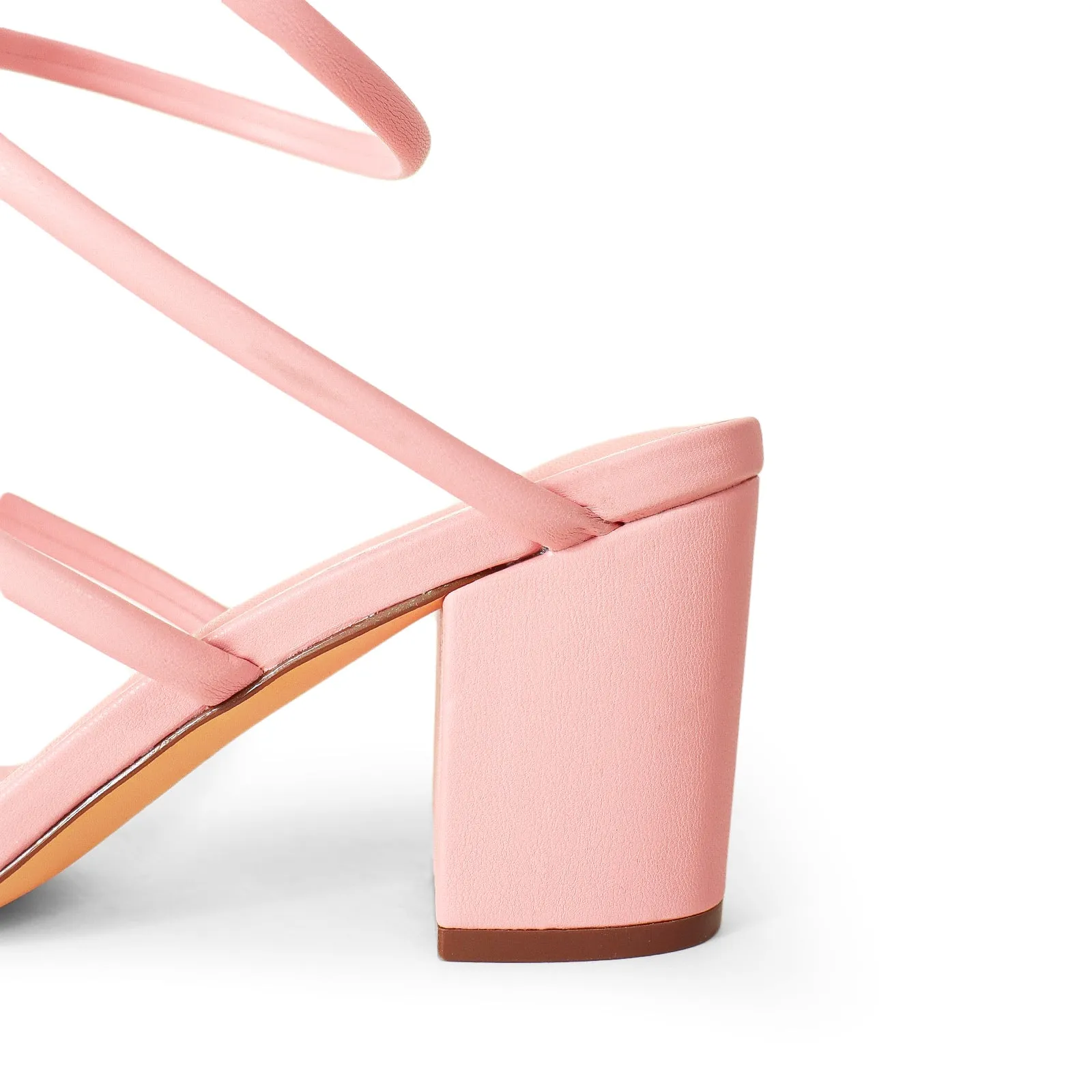 CAMBOLA-1 SQUARE TOE RING SPIRAL ANKLE WARPS - BLUSH