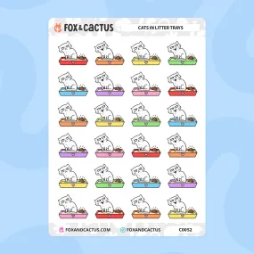 Cat in Litter Tray Stickers