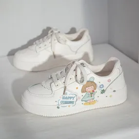 Cute Hand-Painted Cartoon Girls Low-Top Sneakers