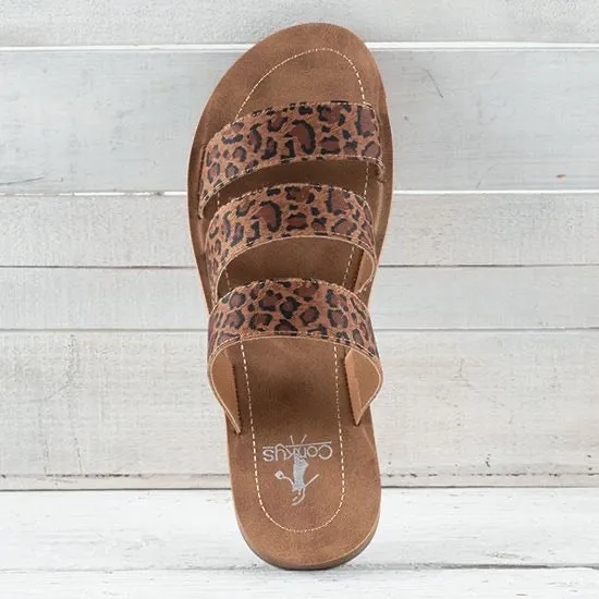 Dafne Leopard Three Strap Dafne Sandal | Corky's