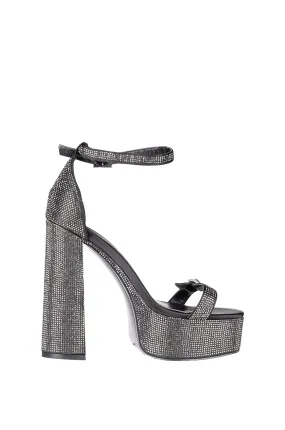 DISCO-BLACK PLATFORM HEELED SANDAL