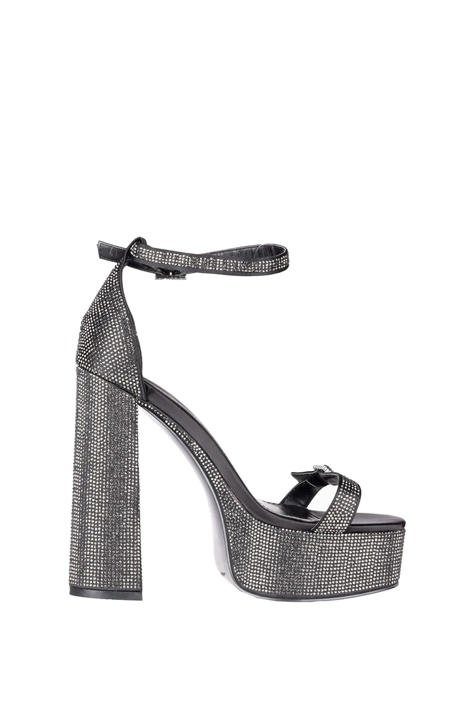 DISCO-BLACK PLATFORM HEELED SANDAL