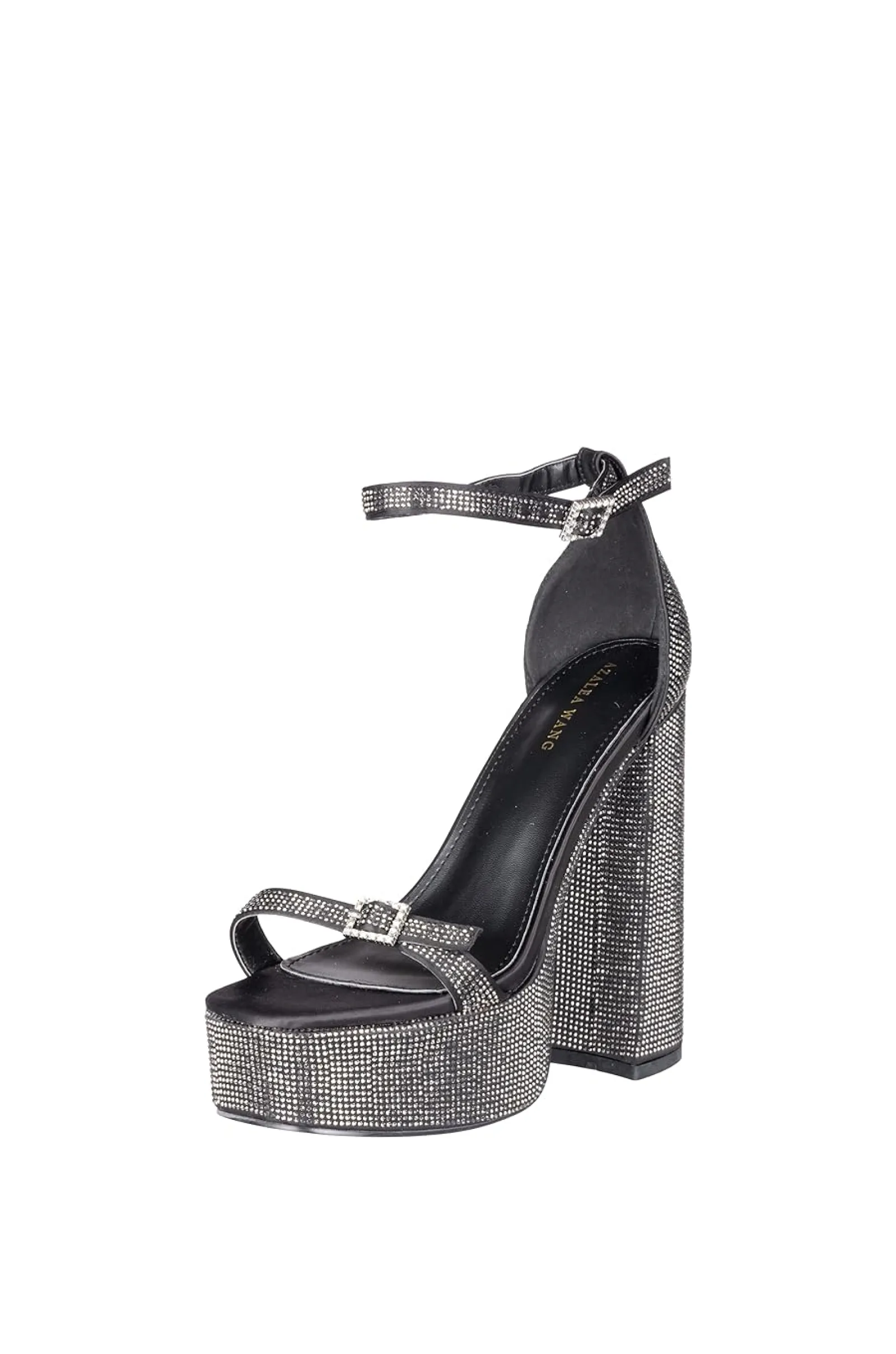 DISCO-BLACK PLATFORM HEELED SANDAL