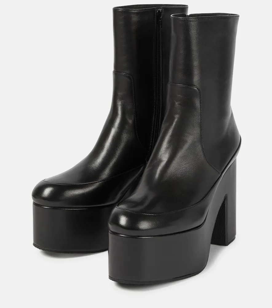 Dries Van Noten Leather platform ankle boots