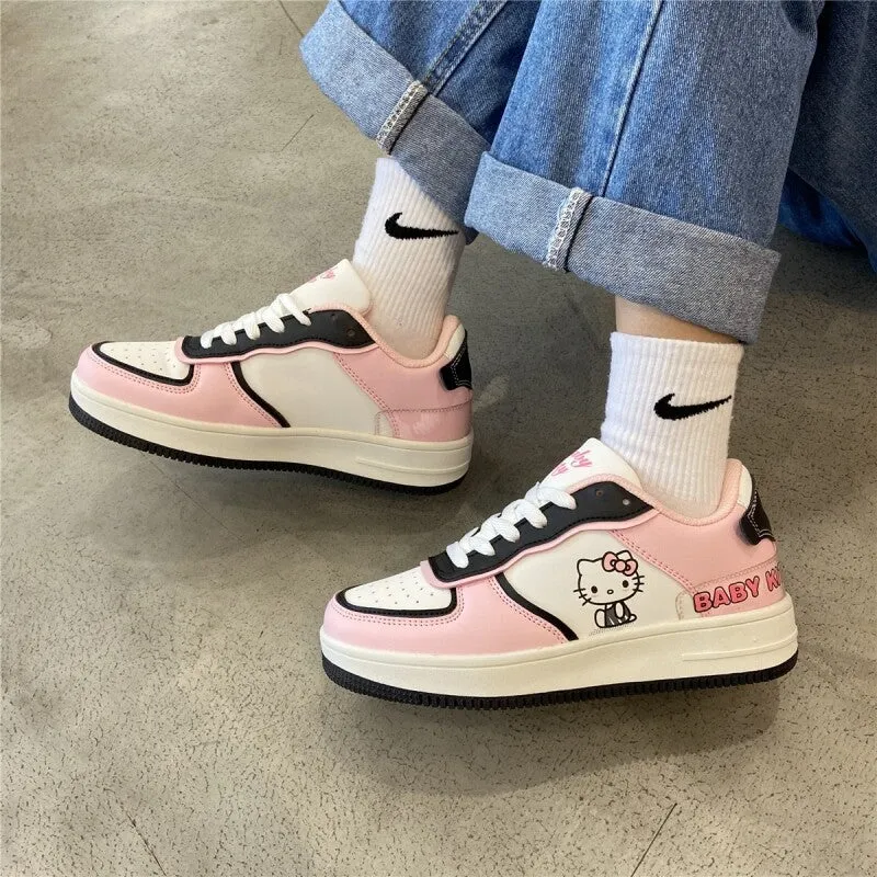 Harajuku Kawaii Fashion Pink Hello Kitty Sneakers