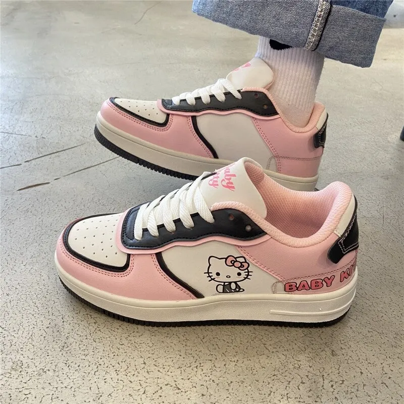 Harajuku Kawaii Fashion Pink Hello Kitty Sneakers
