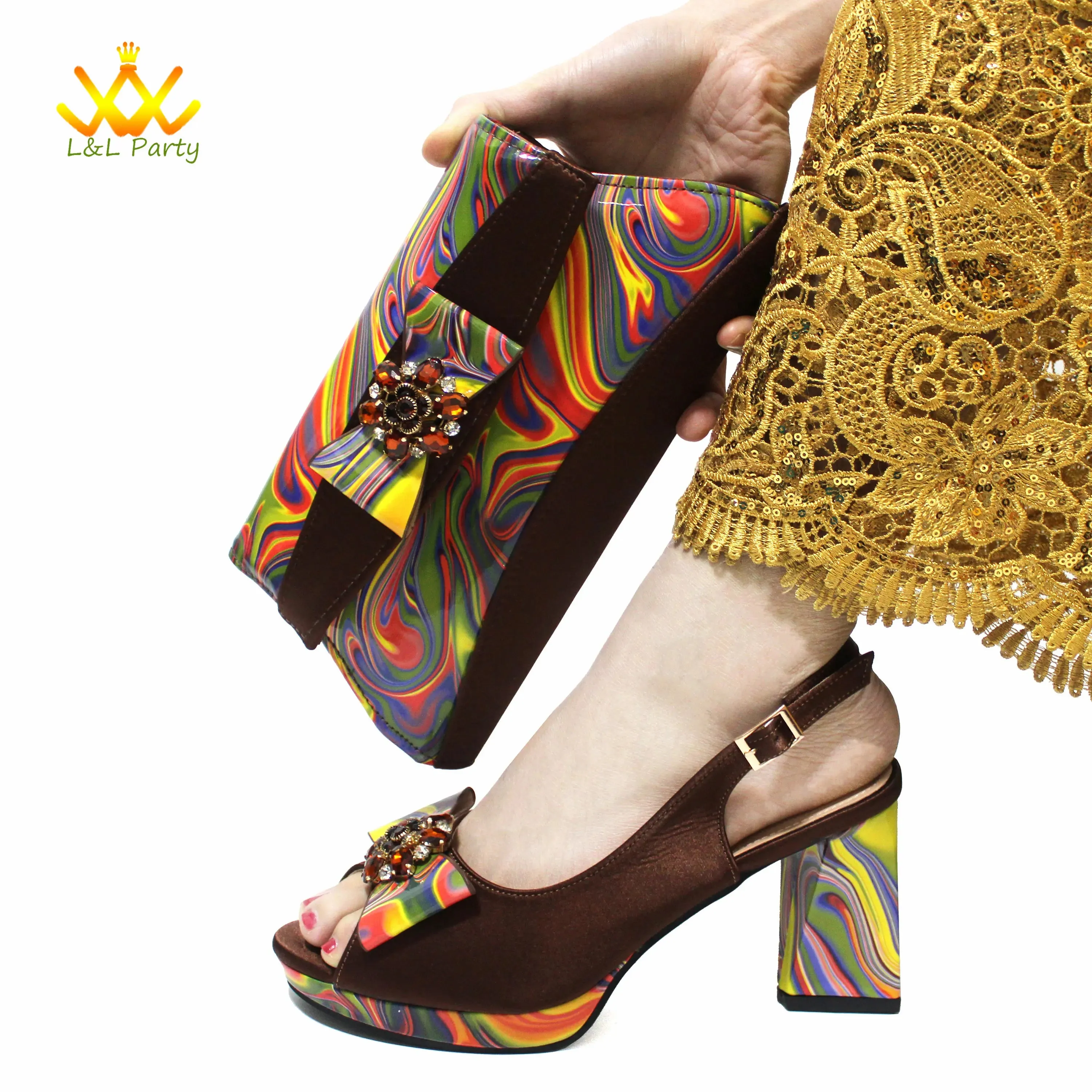 High-quality shoes and Bag Set in Yellow
