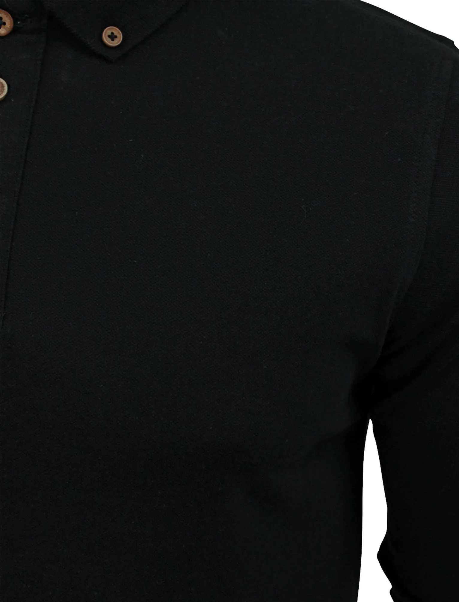 Howell Long Sleeve Polo Shirt in Black