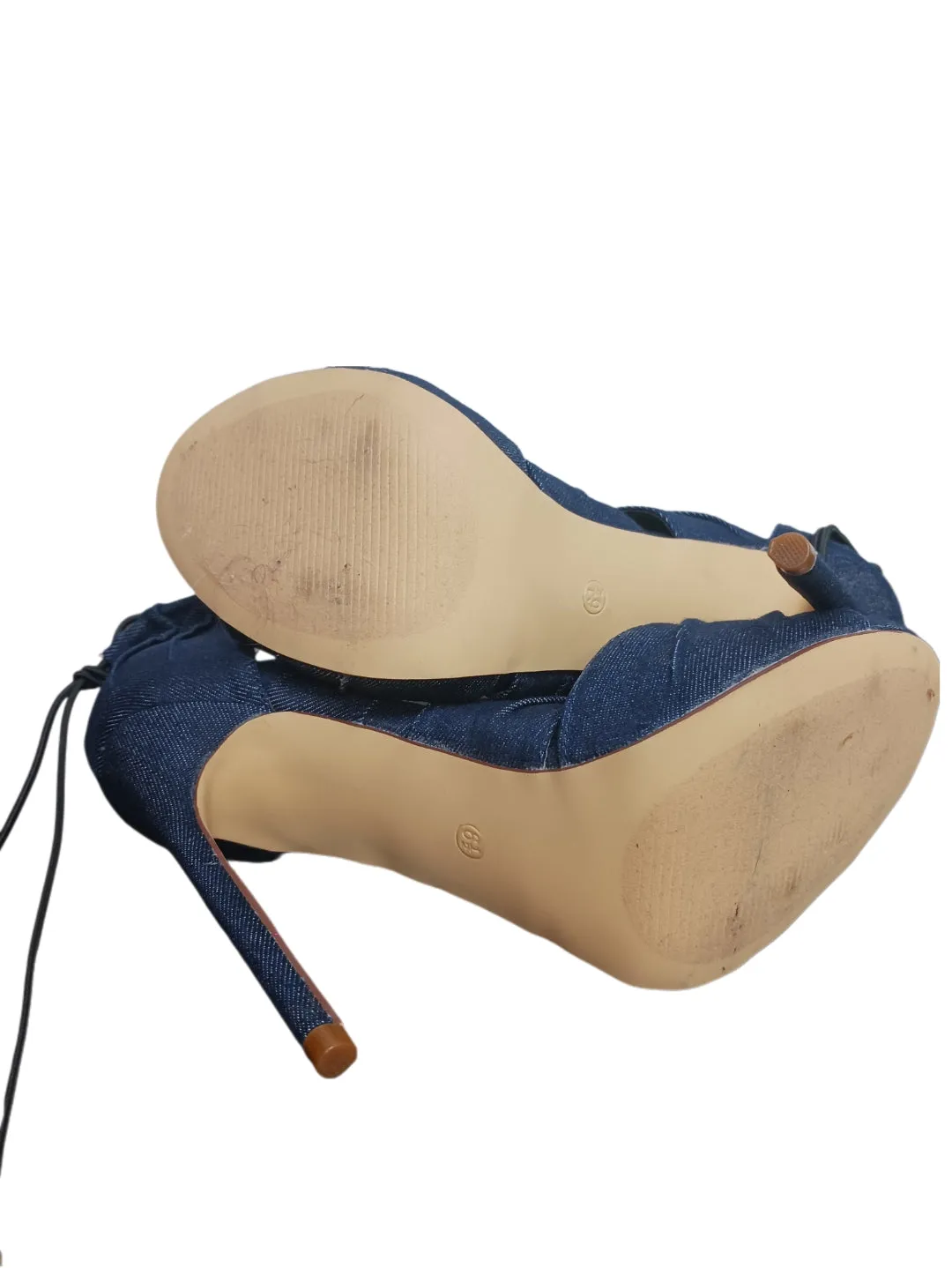 Iliana Denim High Heeled Shoes, Size 6.5