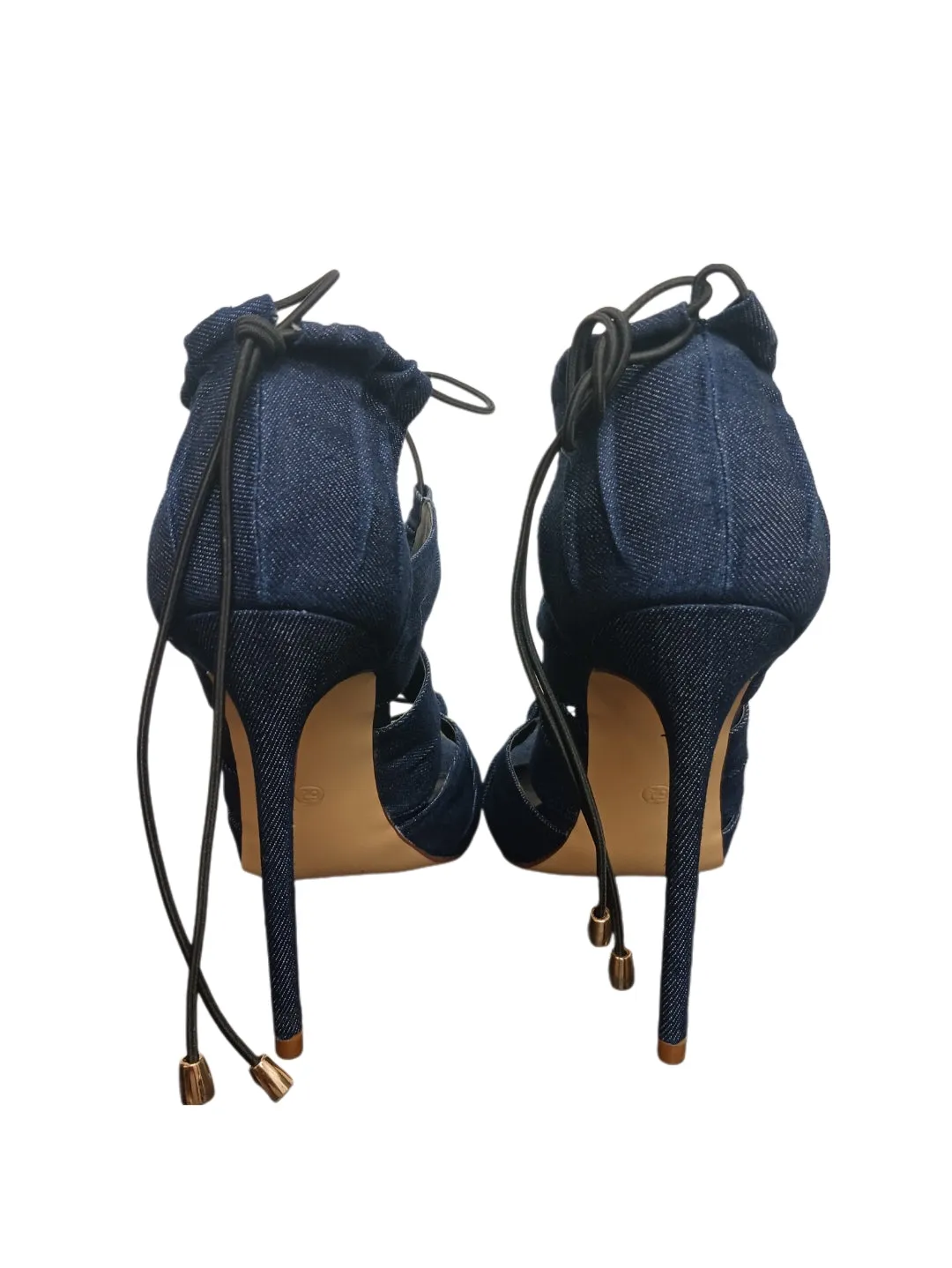 Iliana Denim High Heeled Shoes, Size 6.5