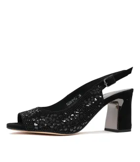 Kerry Black Mix Leather Heels