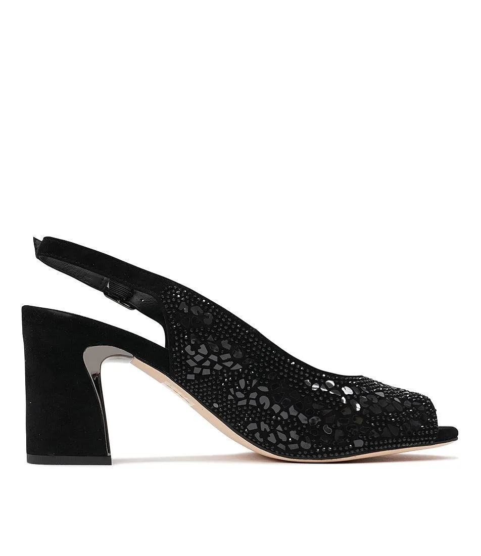 Kerry Black Mix Leather Heels