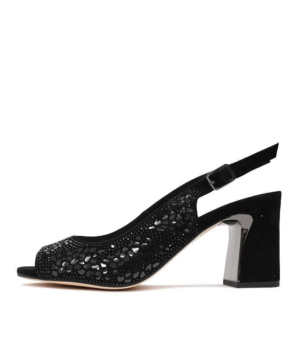 Kerry Black Mix Leather Heels