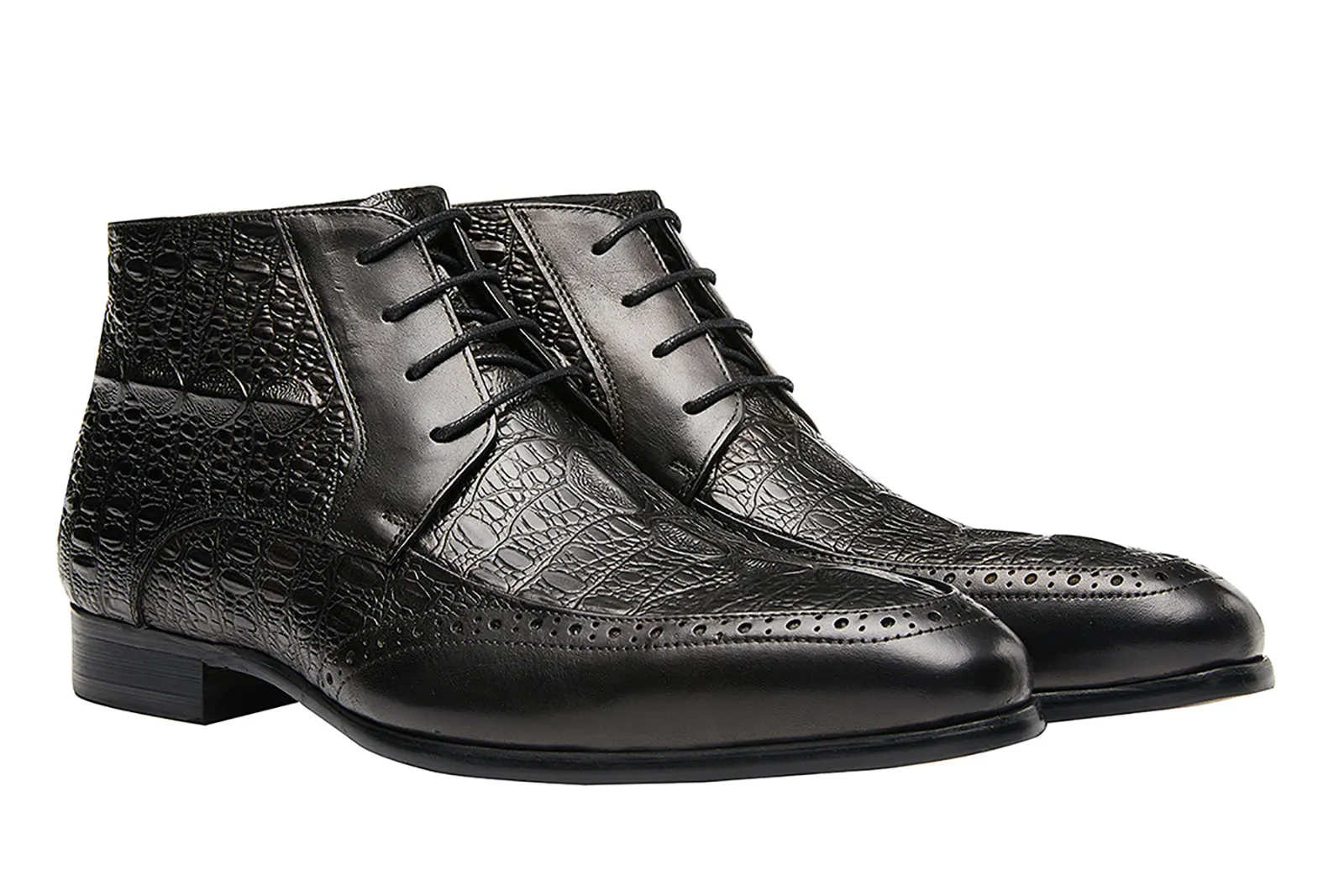Men's Pointed-Toe Genuine Leather Chukka Boots