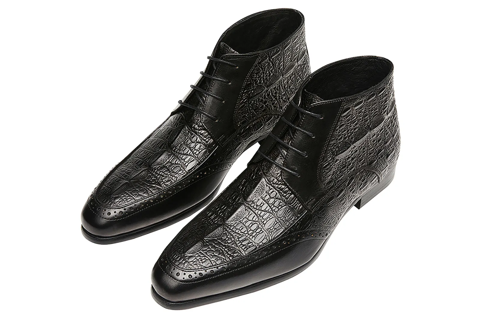 Men's Pointed-Toe Genuine Leather Chukka Boots