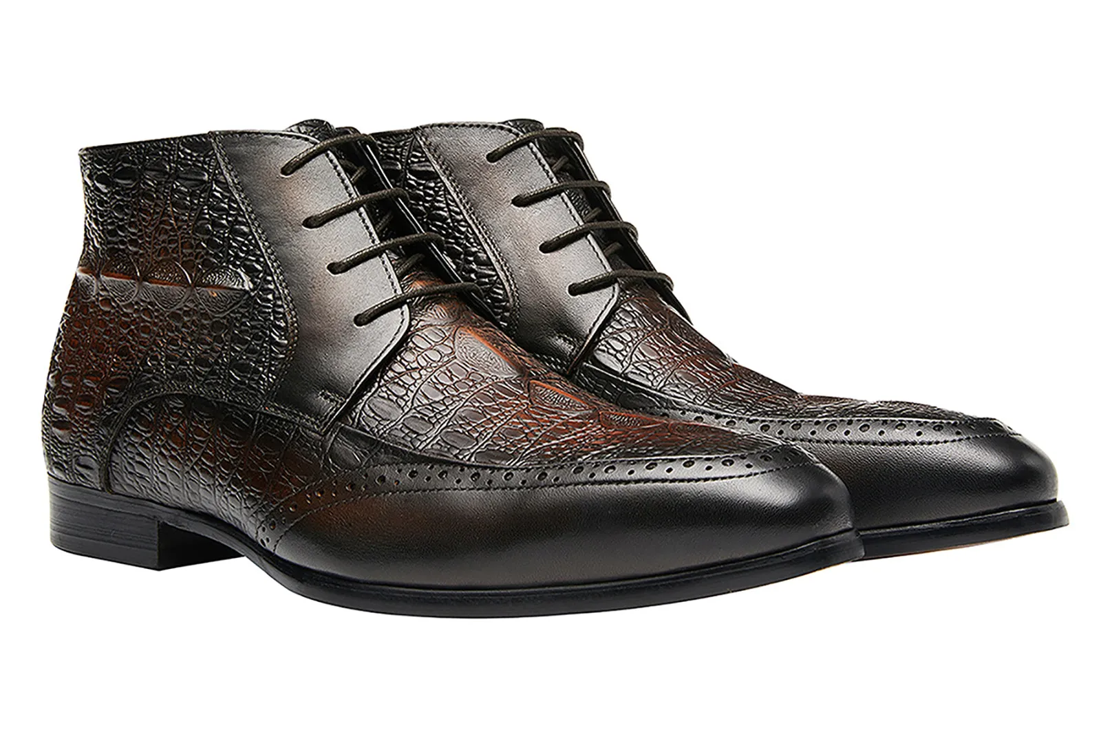 Men's Pointed-Toe Genuine Leather Chukka Boots