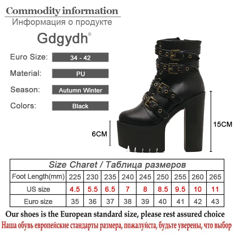 Sexy Black Ultra-High Heel Platform Boots