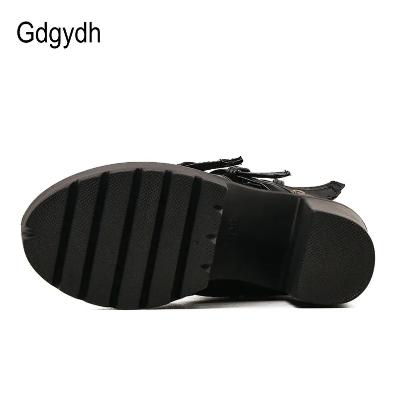 Sexy Black Ultra-High Heel Platform Boots