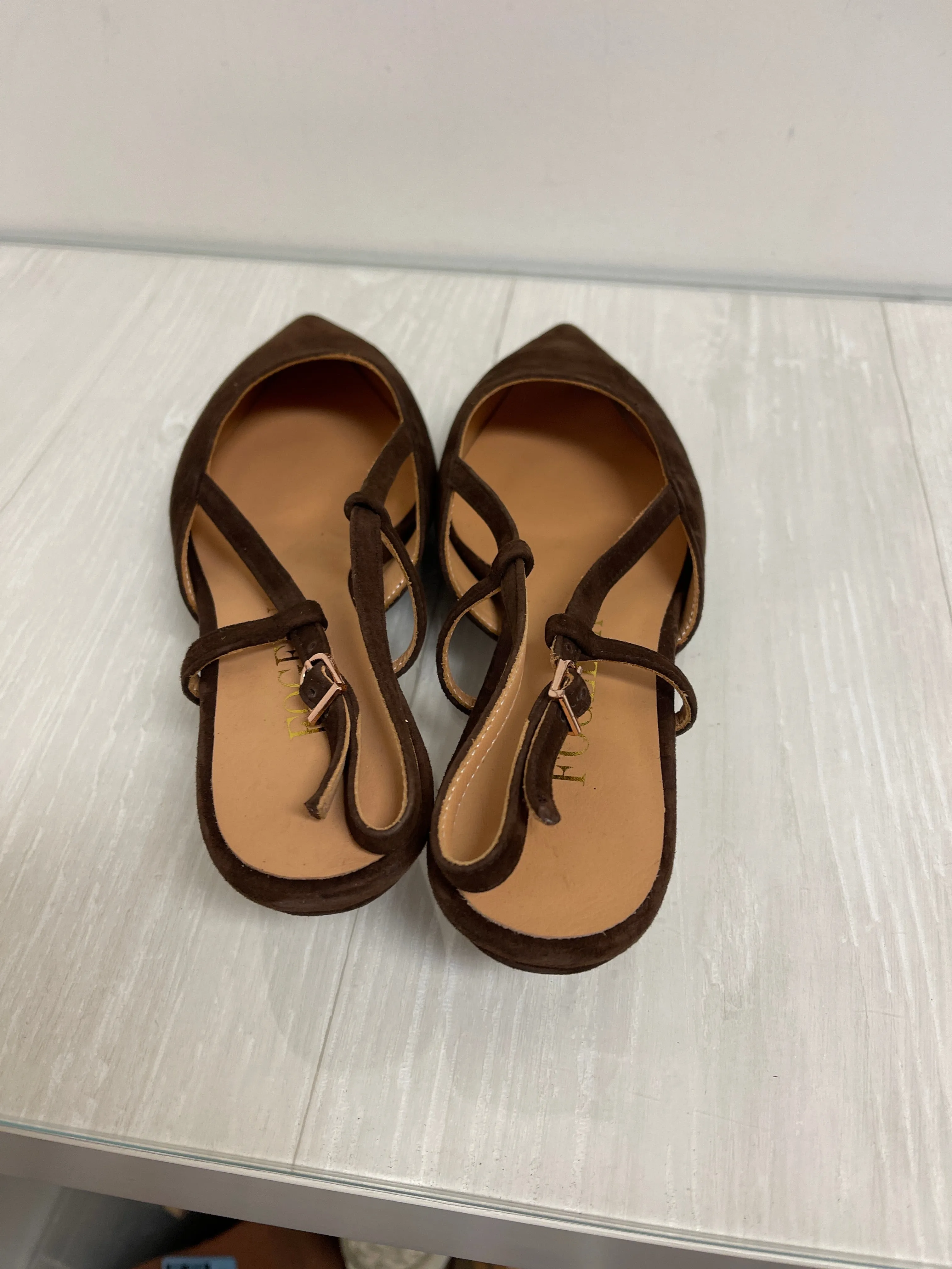Shoes Heels Kitten By Cmb In Brown, Size: 10.5