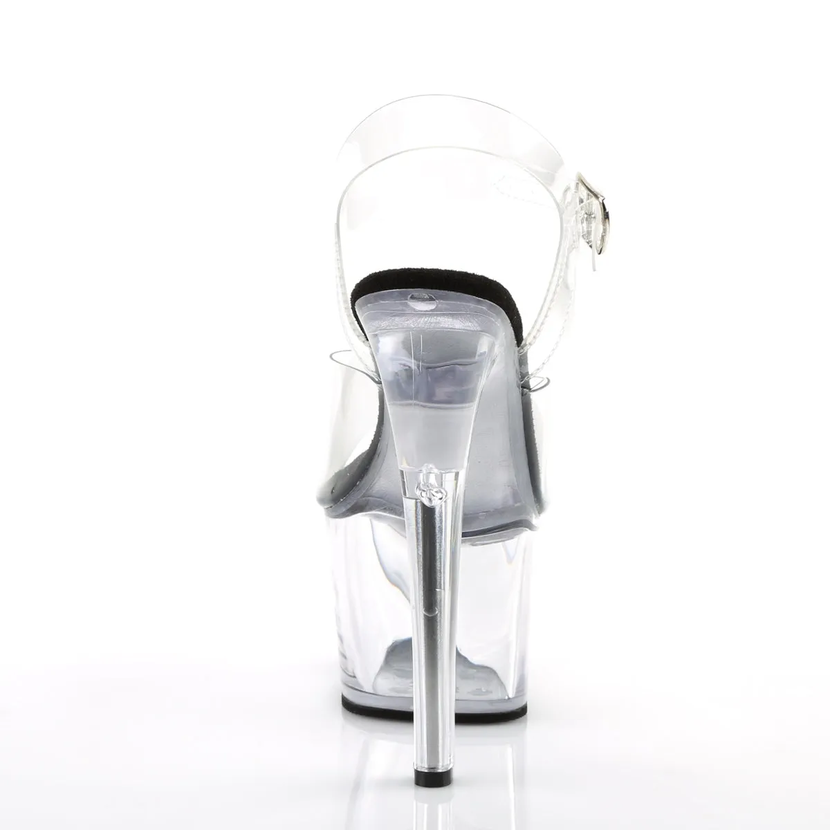 Sky-308 Clear-Black-Clear Platform Sandals