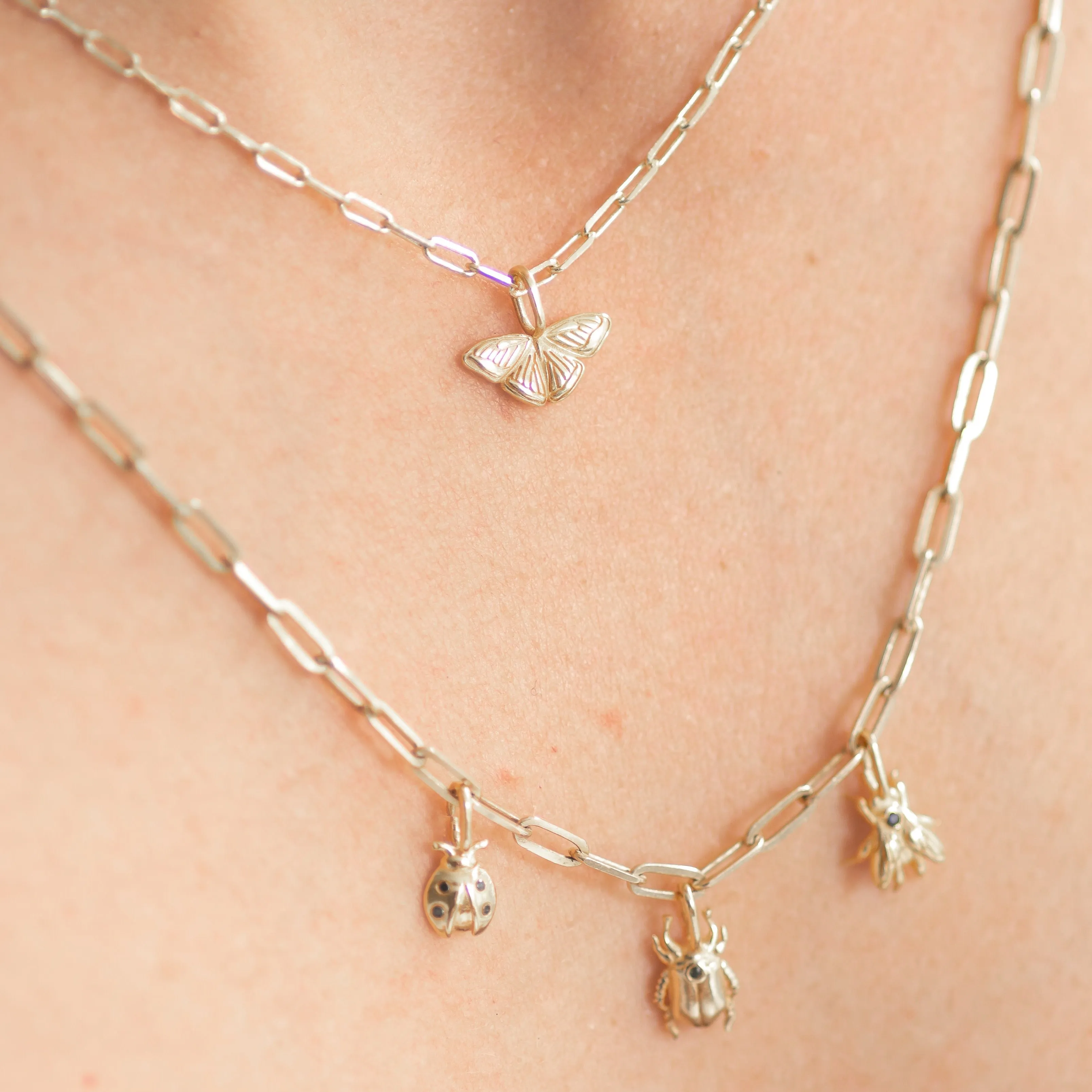 Stag Beetle Charm 14k gold