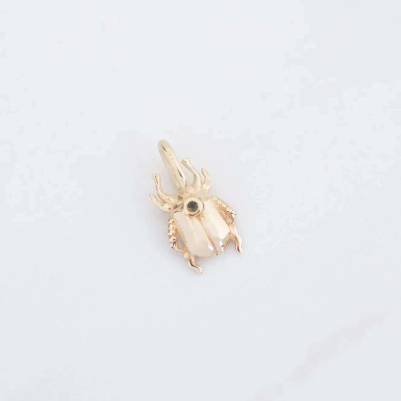 Stag Beetle Charm 14k gold