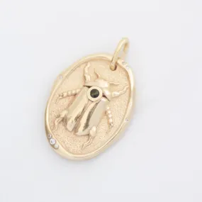 Stag Beetle Medallion Pendant 14k gold